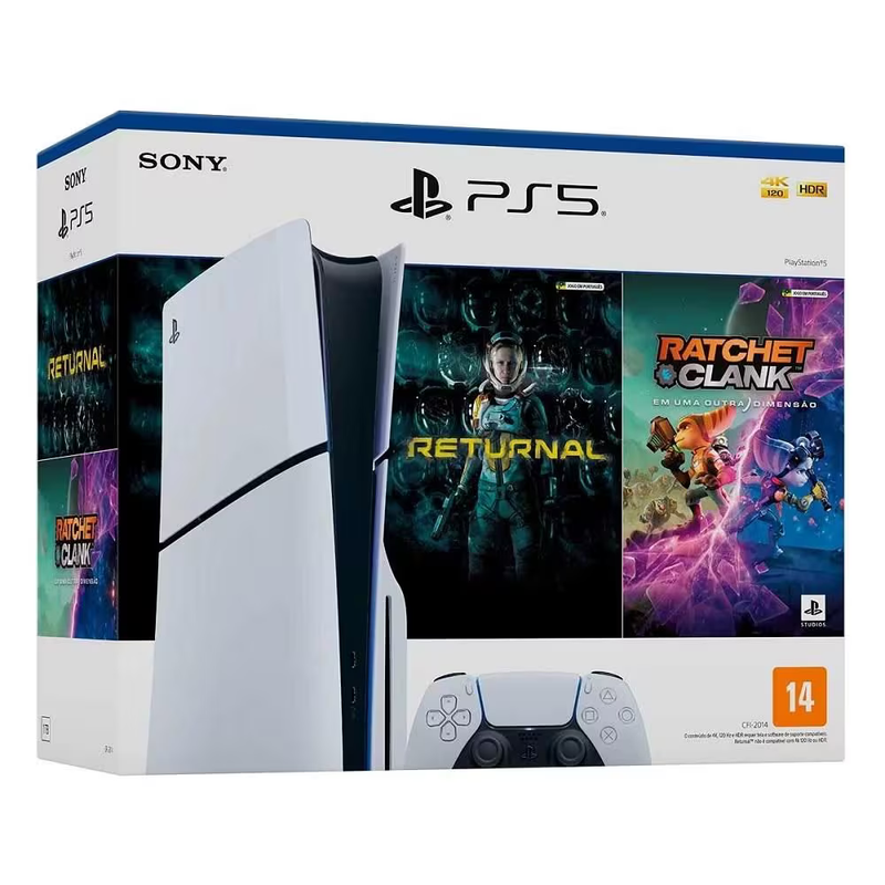 Console Playstation 5 PS5 Slim com 2 Jogos (Returnal e Ratchet&Clank), SONY PLAYSTATION